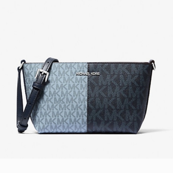 Michael Kors Jet Set Travel Small TZ Crossbody Bag Blue Handbag Purse - Picture 3 of 14